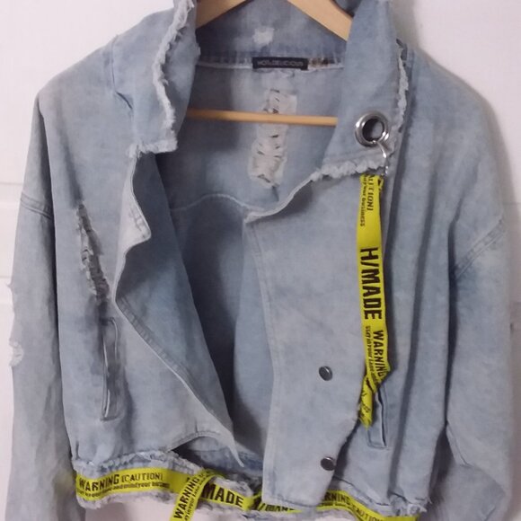 Designer H/MADE Warning (caution) Runway Short Jacket - Picture 1 of 16